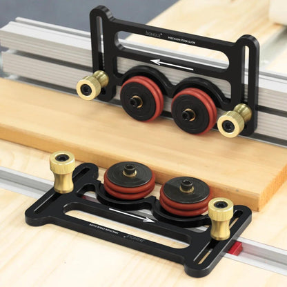 Feather Board Roller Guide for Table Saw, Aluminum Alloy One-Way Safety Stock Feeder with T-Track Mount