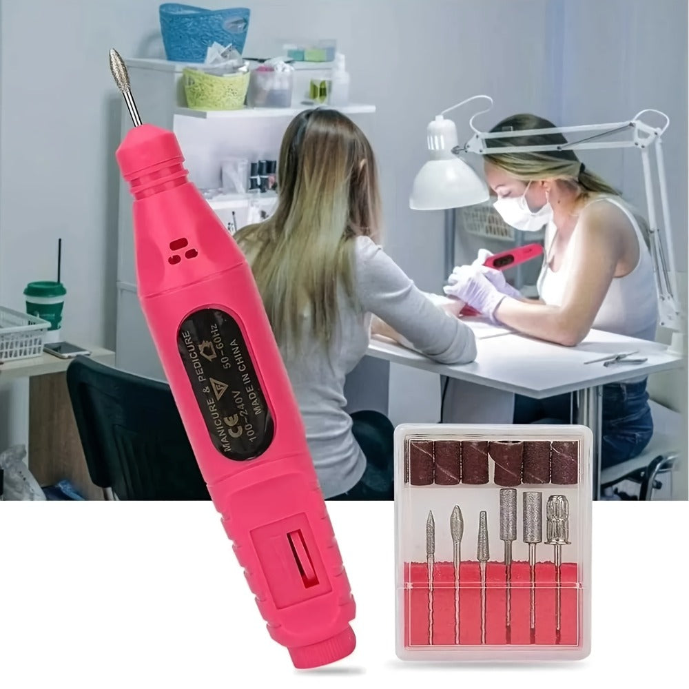 Gel Nail Manicure Kit 7-in-1 with LED Lamp – Stainless Steel Nail Art Tool Set, Cuticle Remover, Nail File, Polisher & Finger Separator
