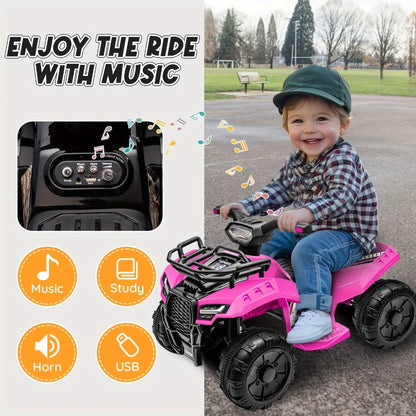 6V Kids Ride On ATV 4-Wheeler Quad Electric Toy Car for Toddlers 18-36 with the Listed Color, Size or Set Options for Everyday Use