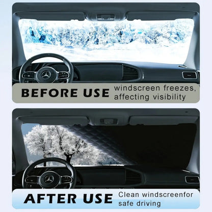 Car Windshield Snow Cover & Frost Shield 102" x 45" – Magnetic Windshield Cover with Side Window Protection for All Seasons