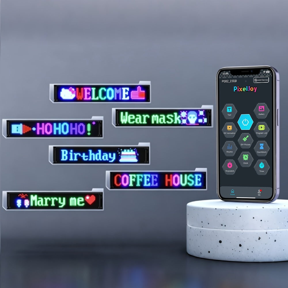 LED Matrix Panel Flexible Programmable Display – Bluetooth APP Control, USB Powered DIY LED Sign Board