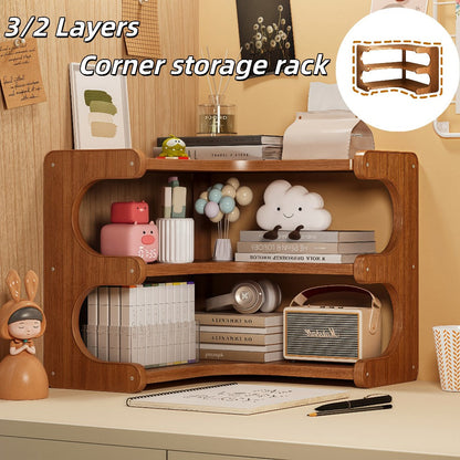 Corner Shelf Organizer 2 3 Tier Space Saving Desk Corner Rack for Home Office Bedroom Living Room