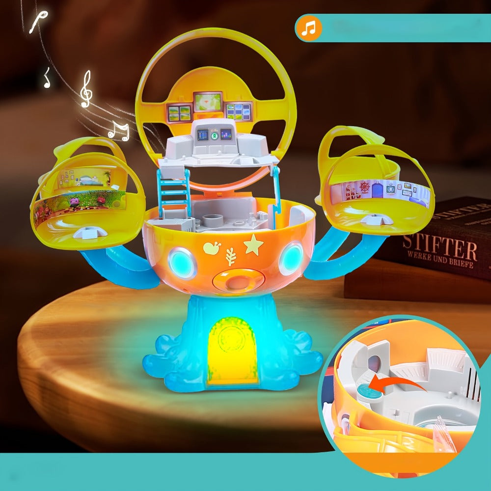 Octonauts Octopod Castle Adventure Playset, 8 Action Figures Glow Stickers Light Sound Effects