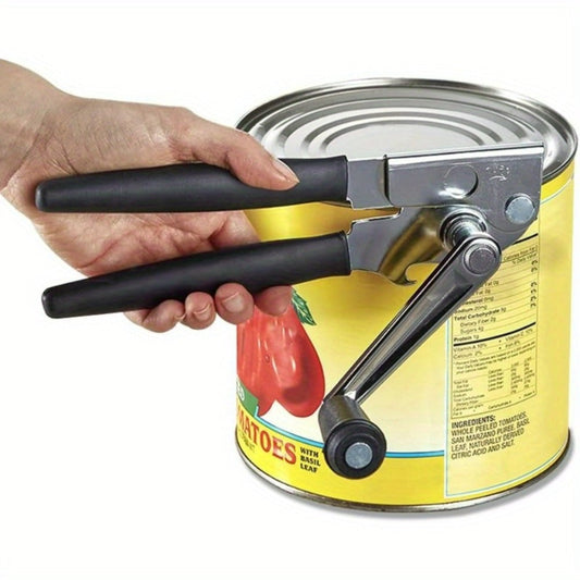 Manual Can Opener Stainless Steel Commercial Grade with Handle Dual Can and Bottle Opener for Restaurant and Home Kitchen Use