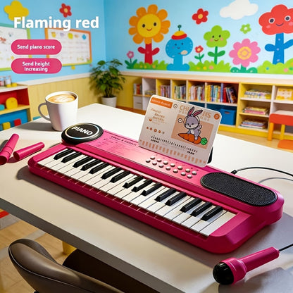 Kids Electronic Keyboard Piano 37 Keys with Microphone, Multi-Function Musical Instrument Toy for Children
