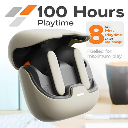 Low Latency Game Mode TWS Wireless Earbuds Bluetooth 5.4, Long Range Noise Cancelling Mic Fast Charging Wireless Charging Case