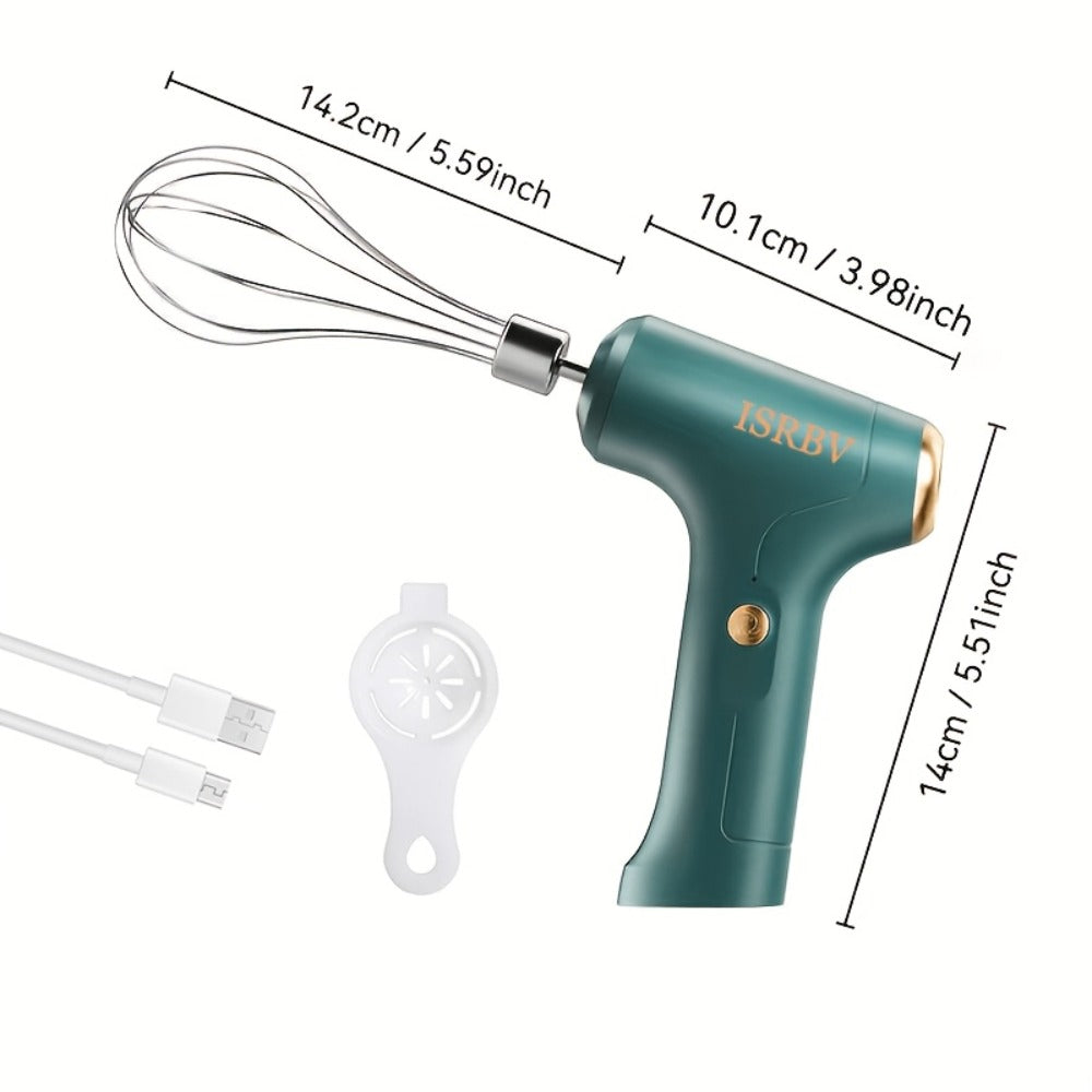 Cordless Electric Egg Beater & Cream Whipper - Handheld Stand-Up Portable Mixer for Cake Baking, Ice Cream & Whipping