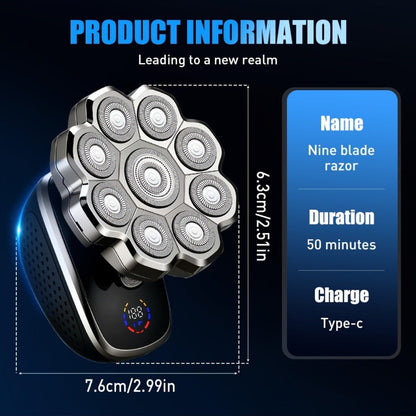 Electric Shaver 5-in-1 Bald-Head Grooming Tool with 7D or 9D Floating Heads and Magnetic Blade Options