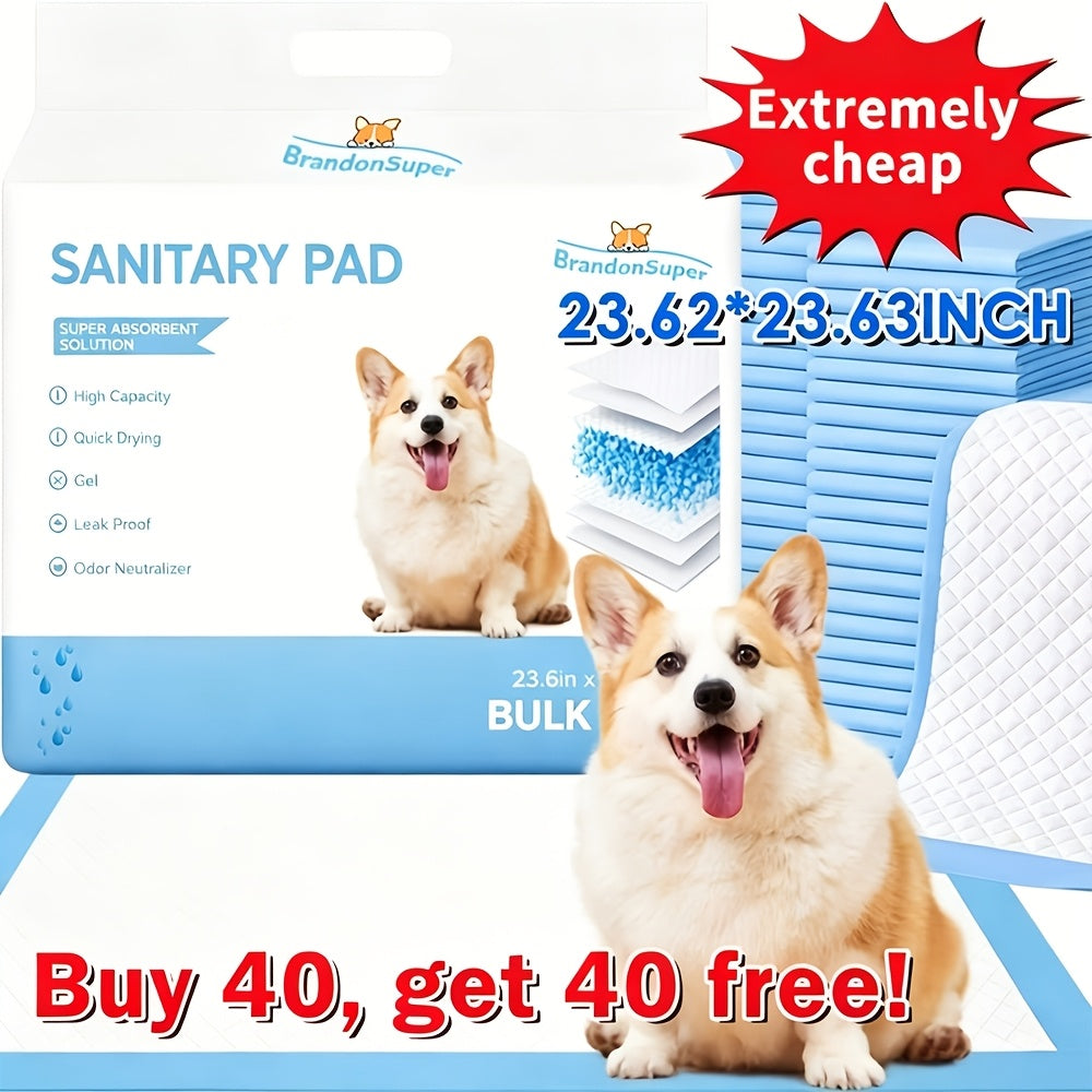 Super Absorbent Dog Pee Pads Buy More Save More – Thickened Leak-Proof Training Pads for Medium & Large Dogs | 80-Count 23x23" or 100-Count