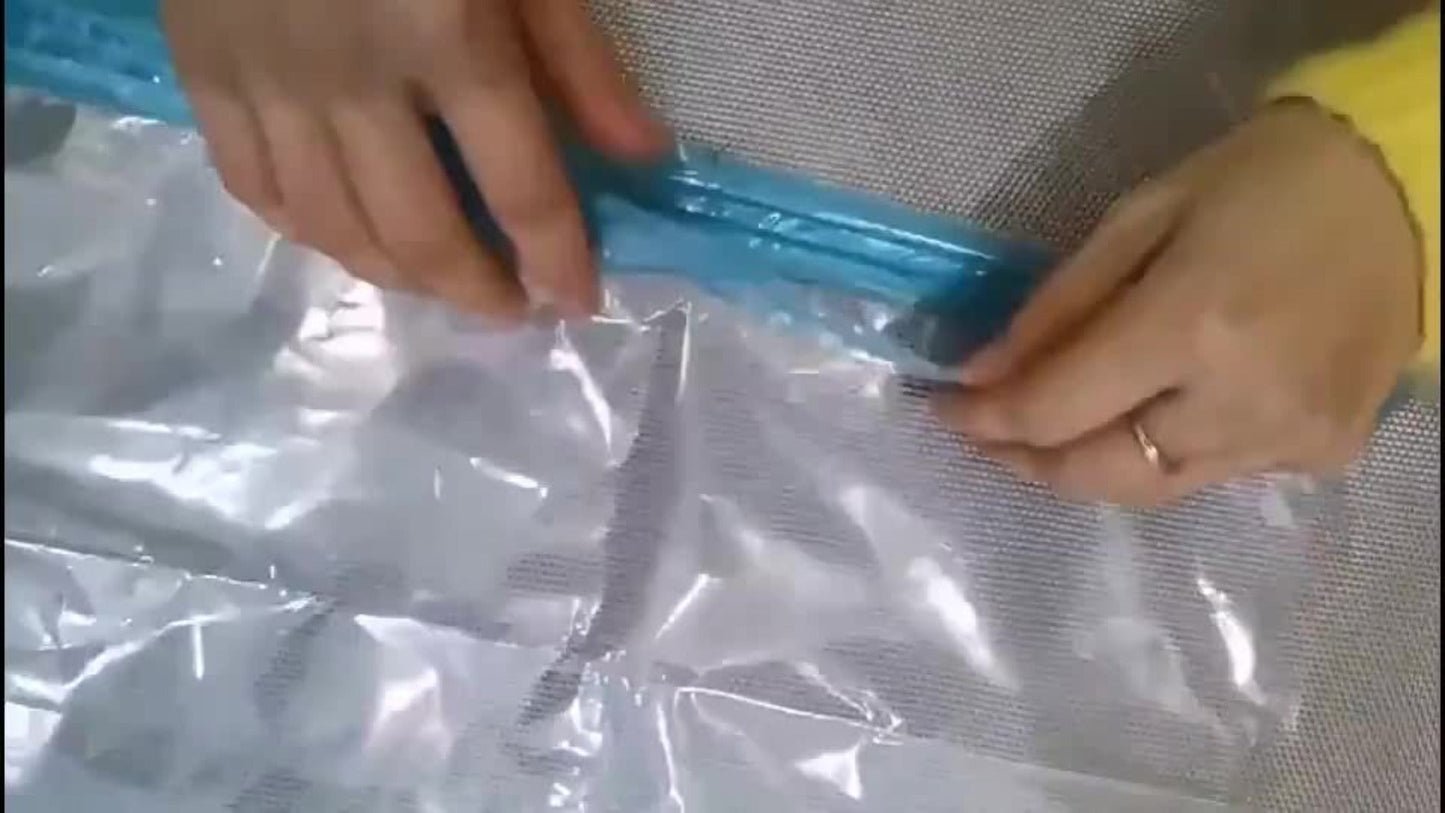 Clear Vacuum Storage Bag Set with Blue Valves and 4-, 8-, 10-, 12-, 20- or 30-Piece Checkout Options