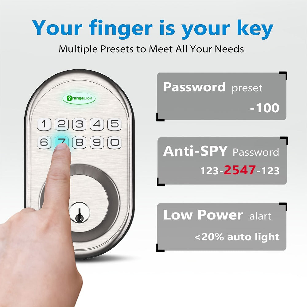 Electronic Keypad Deadbolt 3-Pack Keyless Entry Door Lock with 100-Code, Auto Lock, Anti-Peep PIN & Backup Key