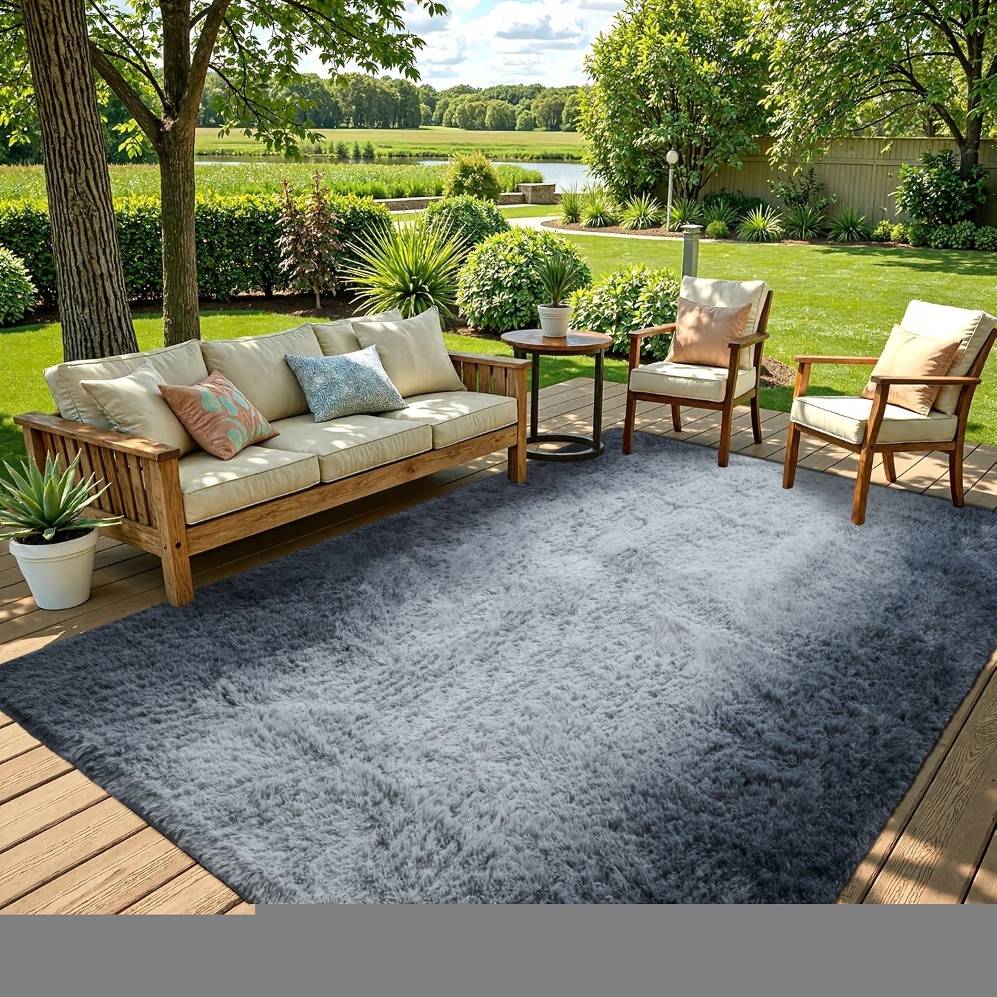 Non-Slip Area Rug Fluffy Soft Carpet – Modern Home Decor Floor Mat for Living Room, Bedroom, Kitchen & Bathroom | Easy Clean Cute Plush Rug