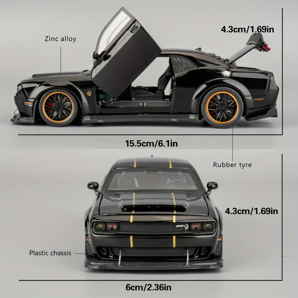 1:32 Scale Dodge Hellcat Die-Cast Metal Car Model with Openable Doors & Display Base, Collector Diecast Vehicle