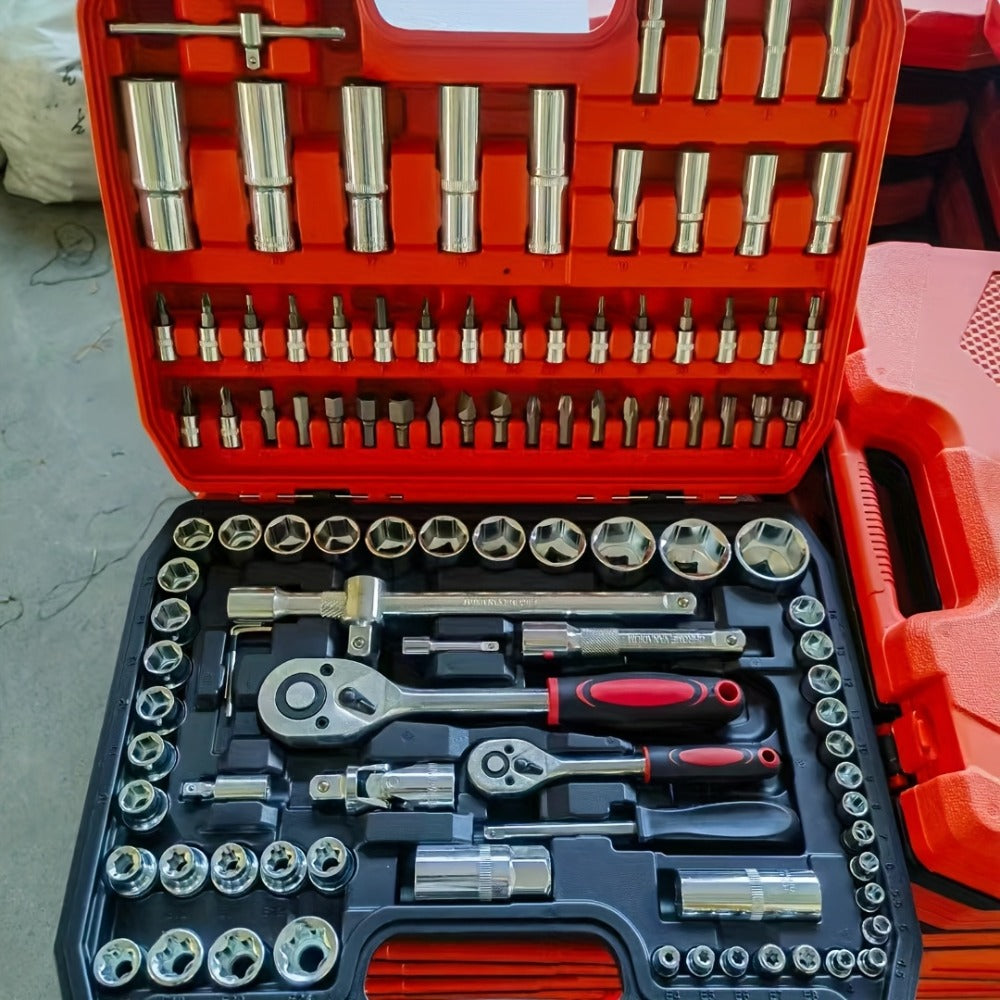 Premium Stainless Steel Repair Tool Kit 55/82/94/121PCS – Complete Automotive & Home Repair Set | Multi-Function Hand Tools | No Charging