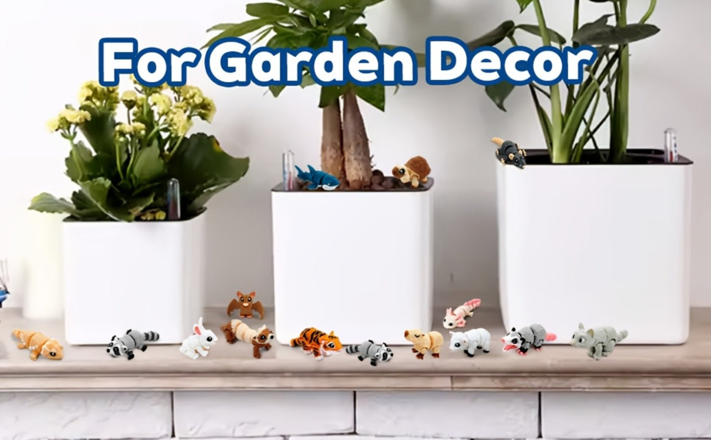 3D Printed Animal Figurines Set 21pcs, Mini Movable Joints Realistic Collectible Animal Statues for Adults