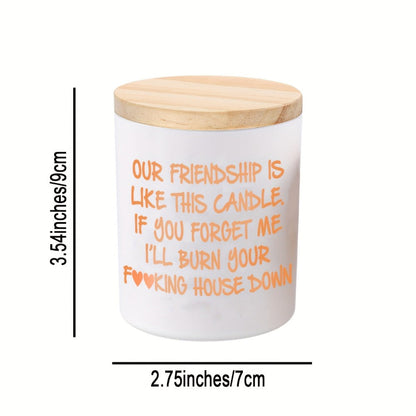 Lavender Scented Soy Candle Best Friend Gift for Women, Engraved Glass Friendship Candle for Entryways, Bedrooms and Living Spaces