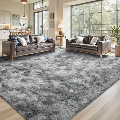 Rectangular Shaggy Area Rug with Nine Color Labels and 3 x 5-Foot to 8 x 10-Foot Size Options