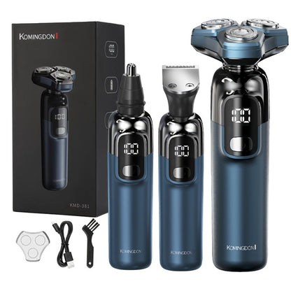 Rotary Shaver for Men 3-in-1 Cordless Rechargeable Electric Razor - Floating Head Wet Dry Shaver