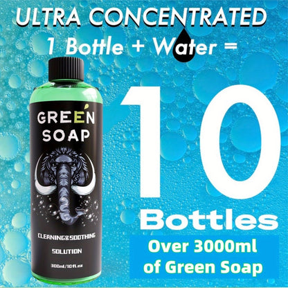 Tattoo Green Soap Cleansing Solution Kit – Professional Tattoo Wash Soap with Squeeze Bottle, Safe Moisturizing Foam for Tattoo Artists Skin