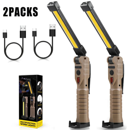 COB LED Work Light Magnetic Base Rechargeable USB 20000 Lumens 7 Modes 180° Rotation Portable for Entryways, Bedrooms and Living Spaces