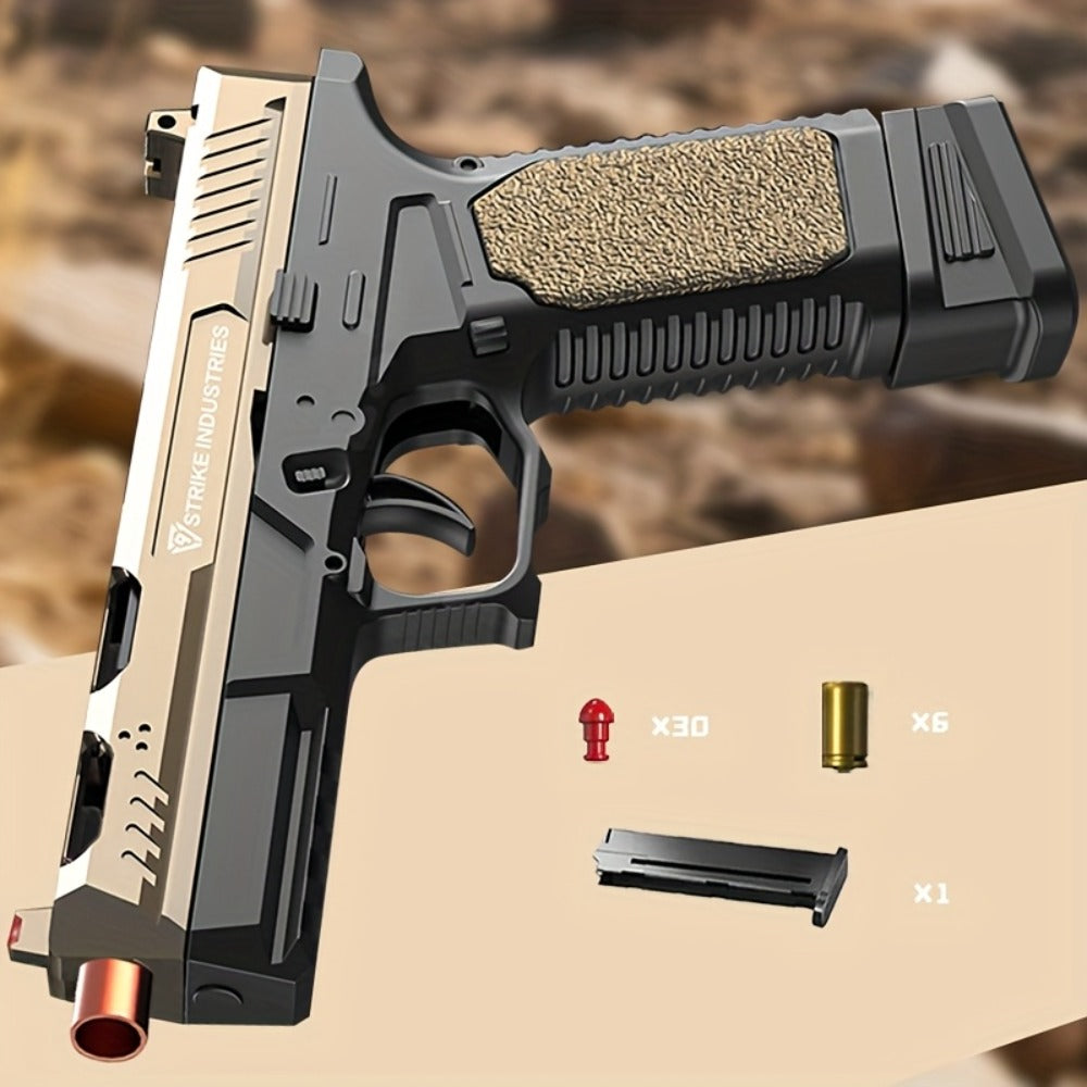 G17 Bullet Toy Gun for Boys, Rapid Fire Foam Dart Blaster Pistol, Realistic Textured Grip, Outdoor Shooting Game Toy