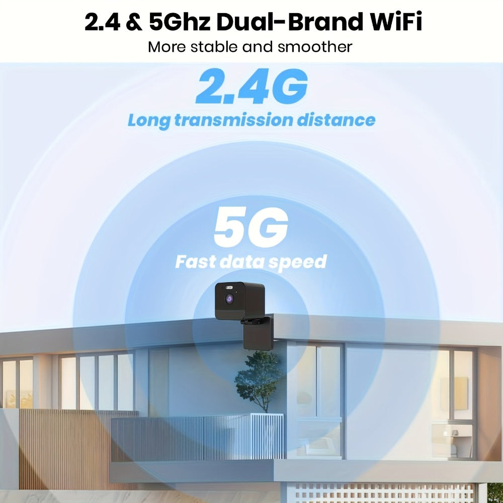 Indoor Security Camera 4-Pack with Dual-Band WiFi, Color Night Vision, Two-Way Audio and Multiple Storage Options