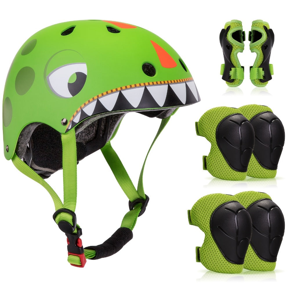 Kids Bike Helmet & Gear Set 7-Piece for Ages 2-8 Boys Girls Adjustable with the Listed Color, Size or Set Options for Everyday Use