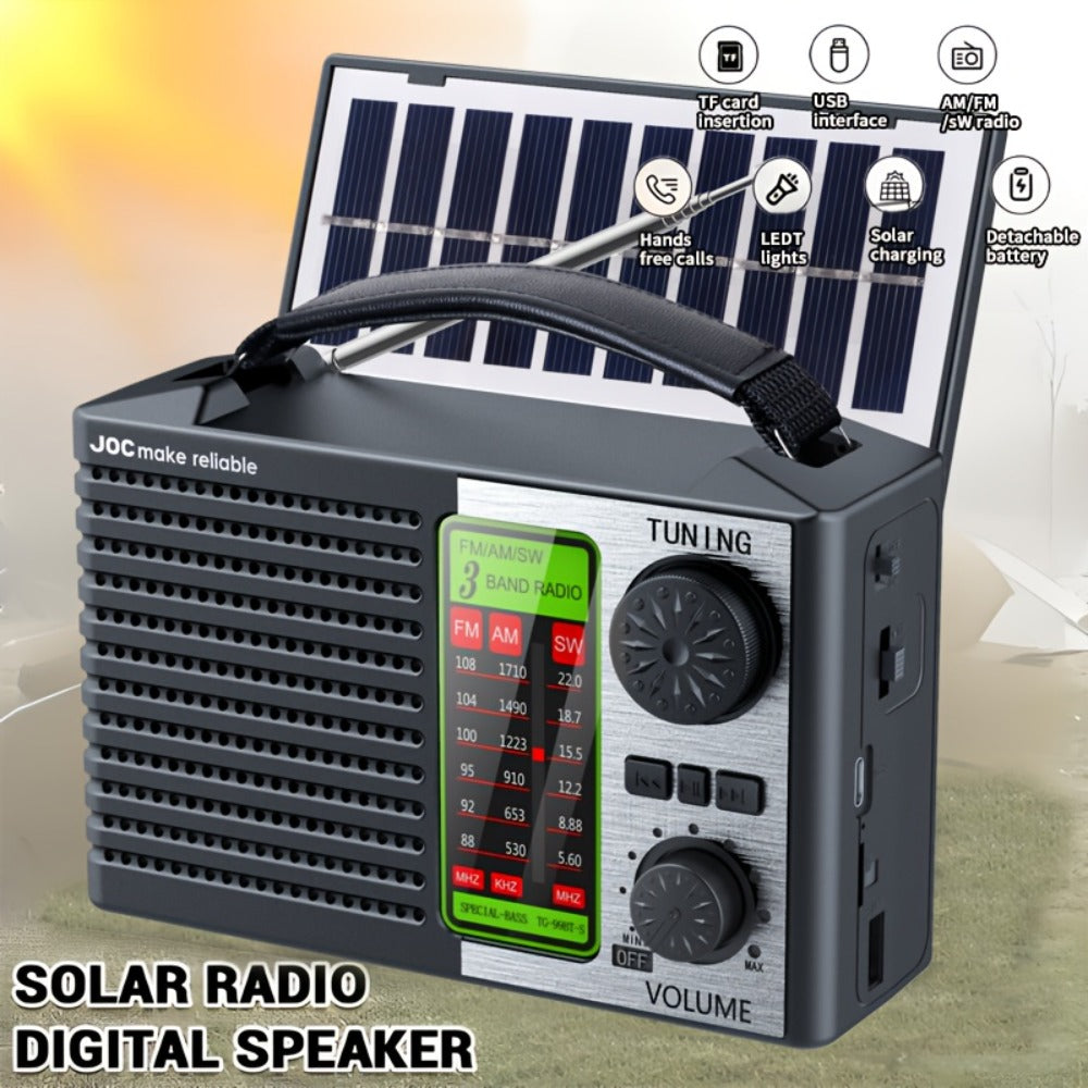 Portable Retro Radio Speaker with MP3 Player Rechargeable Battery Emergency Weather for Bedside Audio, Alarms and Room Entertainment