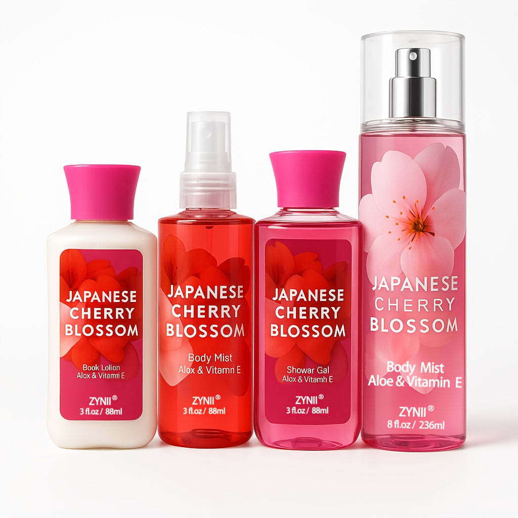 Cherry Blossom Body Mist for Women, Pheromone-Infused Sakura & Rose Fruity Floral Scent, 7- Spray