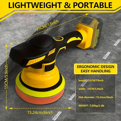 Cordless Car Polisher for DeWalt 20V Battery - 6 Variable Speeds 6800 RPM Buffer Polisher for Everyday Face, Beard and Body Grooming