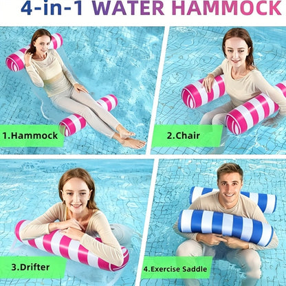 Inflatable Swimming Ring Pool Float for Adults 2/4/6 Pack, Classic Striped Swim Tube, Leak-Resistant PVC