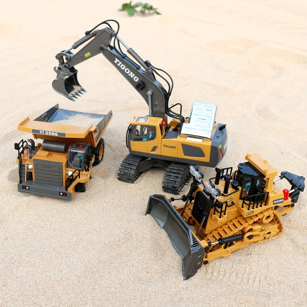 RC Construction Vehicle Set for Kids 2 3 4 Piece 2.4GHz 12-Channel Excavator with the Listed Color, Size or Set Options for Everyday Use
