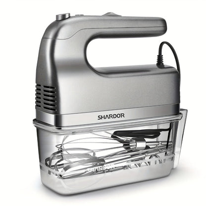 Electric Hand Mixer 250W with Storage Case, 5-Speed Plus Turbo Handheld Mixer with 5 Stainless Steel Attachments (2 Beaters