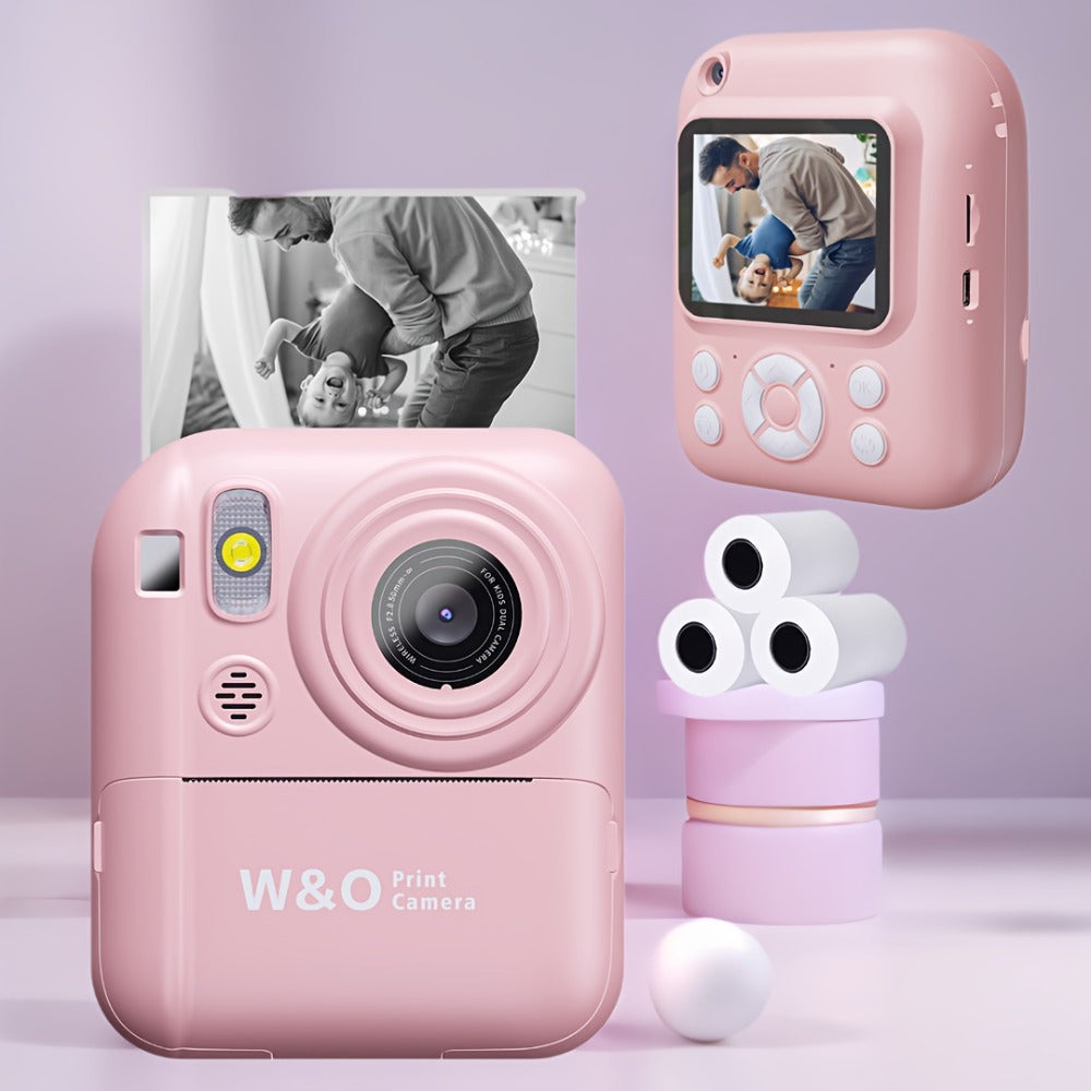 Instant Print Digital Camera for Kids Ages 3-12, 1080P, 2.4" Screen, 3 Rolls Print Paper & 32GB Card Included