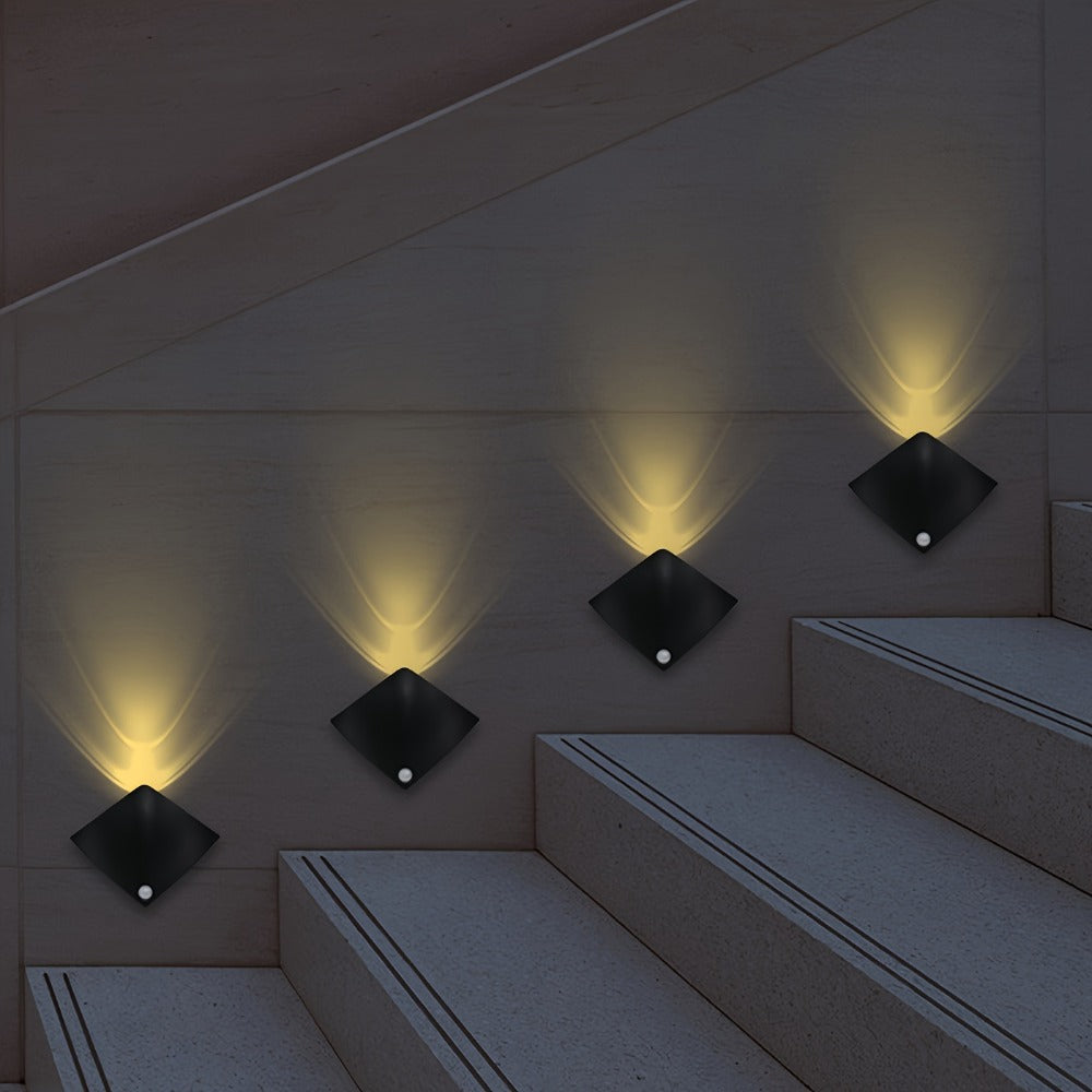 Magnetic LED Motion Sensor Wall Light USB Rechargeable, Wireless Night Light for Hallway, Stairs