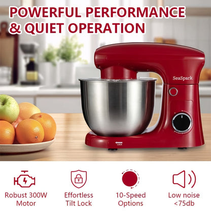 3-in-1 Stand Mixer 10-Speed Tilt-Head with Pulse - 5.5QT Stainless Steel Bowl Kitchen Mixer with Dough Hook