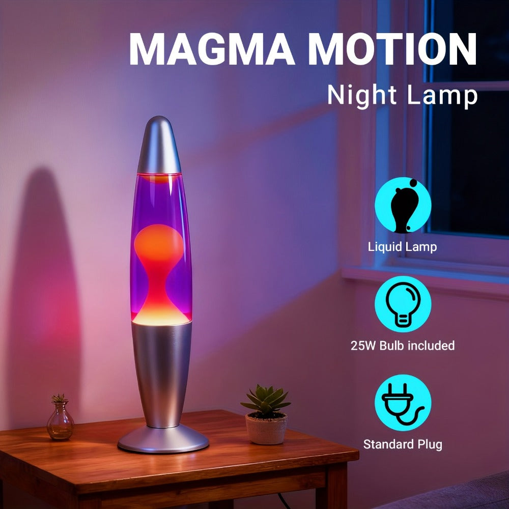 Lava Lamp 16 Inch for Bedroom Living Room Office, Relaxing Liquid Motion Lamp with Purple Water Yellow Wax