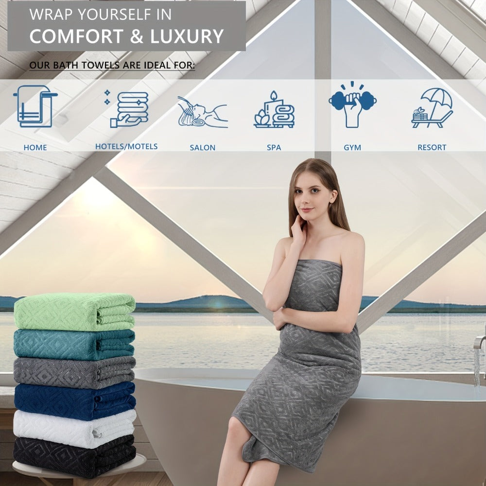 Bath Hand Towels, Towel Set 8 Piece 700GSM with 2 Bath Towels, 2 Hand Towels and 4 Washcloths in 16 Colors for Home and Guest Use
