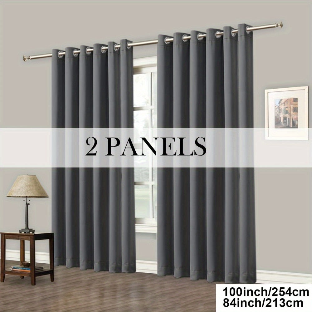 Grommet-Top Blackout Curtain Options in Nine Colors with Seven Width, Length or Panel-Count Labels
