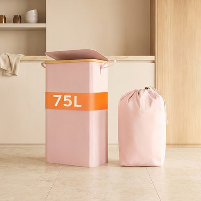 Slim Lidded Laundry Hamper with Removable Bag in Six Colors and 50L, 65L or 75L Options Pictured