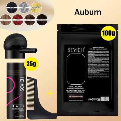 Hair Thickening Fibers Set 2-in-1 with Applicator Spray - Instant Volume & Fuller Look for Thinning Hair