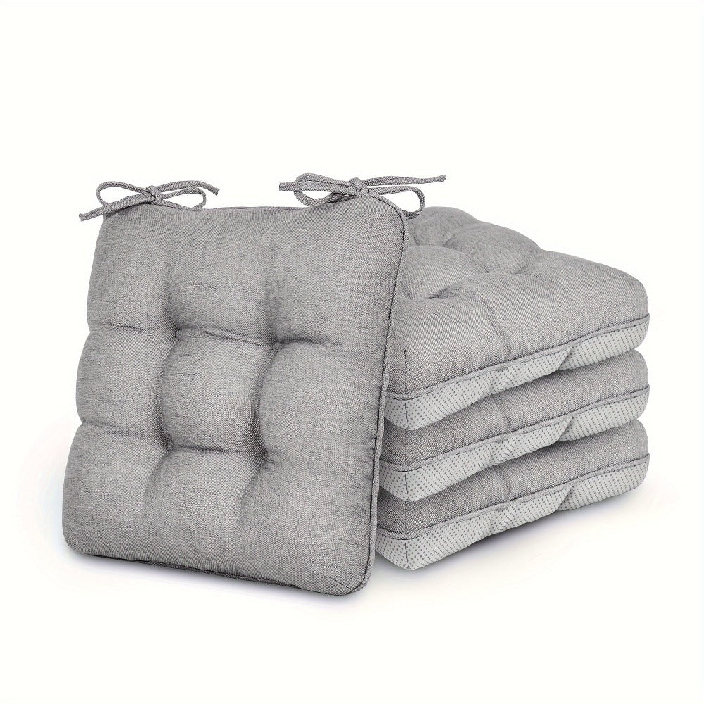 Memory Foam Chair Cushions 4/8 Pack, Non-Slip Seat Pads for Dining Chairs, Kitchen, Office & Patio – Indoor Outdoor Chair Pads M/L Size