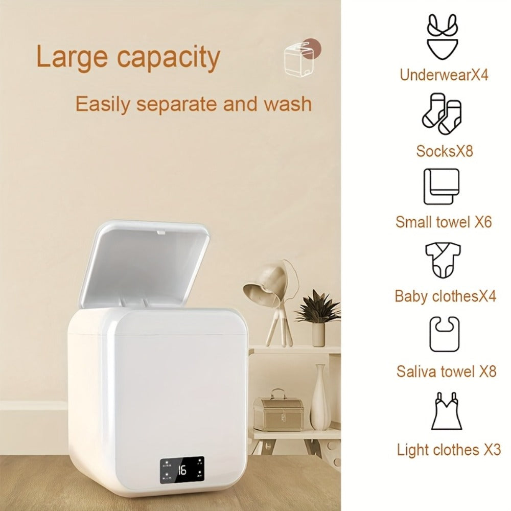 Mini Washing Machine Pure Copper Motor High Torque 4 Washing Modes Portable Washer for Entryways, Bedrooms and Living Spaces