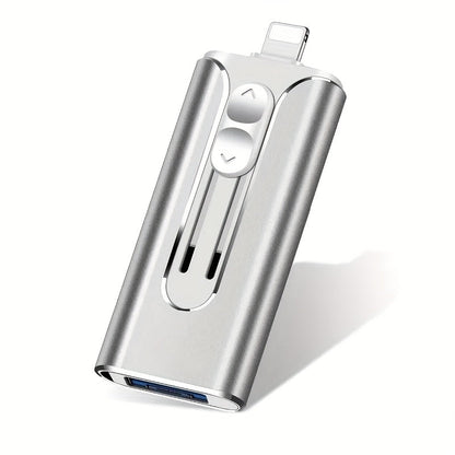 OTG USB 3.0 Flash Drive 4-in-1 for iPhone iPad Android Mac PC – Lightning Type-C Micro USB Connector Thumb Drive 64GB 128GB 256GB Memory