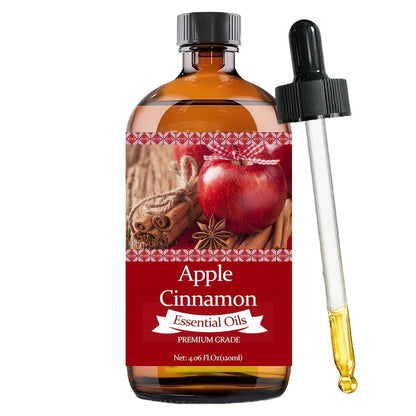 Aromatherapy Oil Apple Cinnamon Blend with Aloe Vera and Jojoba Oil in 120ml Bottle for Diffuser and Massage
