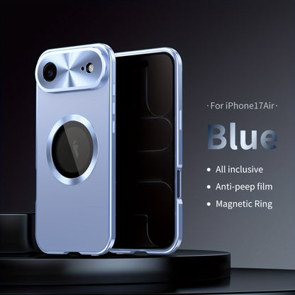 iPhone Anti-Spy Magnetic 2-in-1 Phone Case with All-Round Lens Protection – Complete Drop Protection Cover for iPhone 12 13 14 15 16 Pro Max