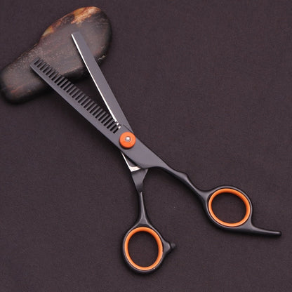 Hair Scissors Set 3 Pieces Japanese Steel – 6 Inch Thinning Shears, Razor Comb & Detangling Comb, Ambidextrous Texturizing Kit for Salon