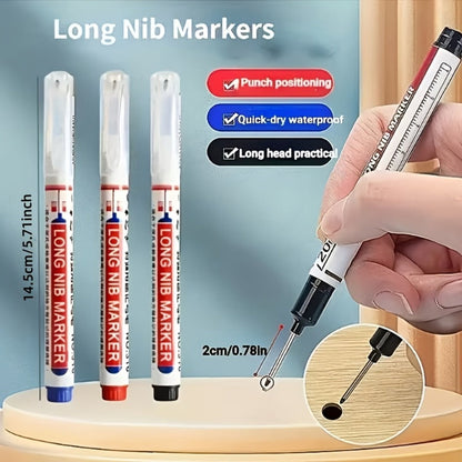 Deep Hole Marking Pens 29 Pack – Long Point Oil-Based Woodworking Markers, Multi-Color Red Blue Black Pencils for Wood, Ceramic