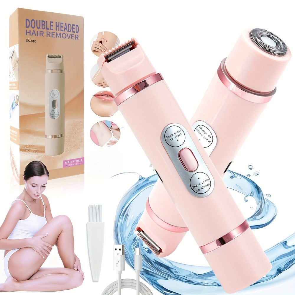 Electric Shaver 2-in-1 Women’s Razor and Trimmer with Stainless Steel Blade, USB Charging and Wet/Dry Use