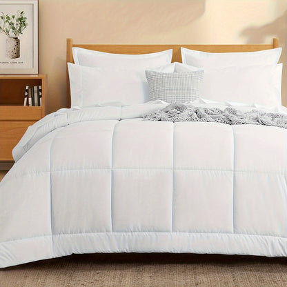 7 Piece Comforter Set Luxury Soft Fluffy Bedding All Season Bed in a Bag with Comforter Fitted Sheet Flat Sheet Pillowcases Hypoallergenic